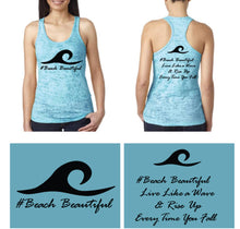 #BeachBeautiful Burnout Racerback Tanks - Mermaids on Cape Cod-Official Mermaid Gear