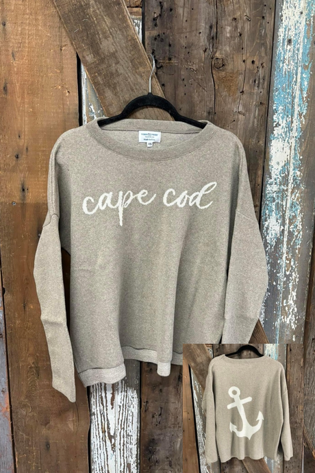 Cape Cod White Anchor Sweater-XS, S, L & XL ONLY