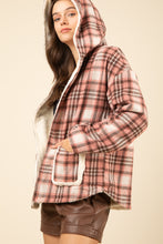 Oak Bluff Plaid Fleece Jacket Pink-SMALL ONLY