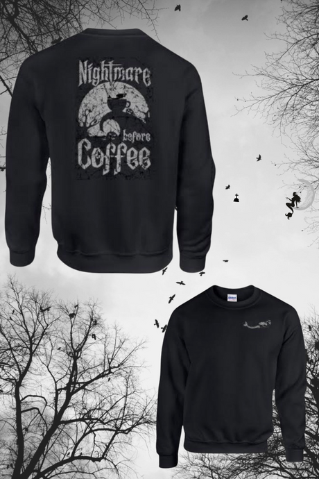Nightmare Before Coffee Crew Sweatshirt-SMALL & LARGE ONLY