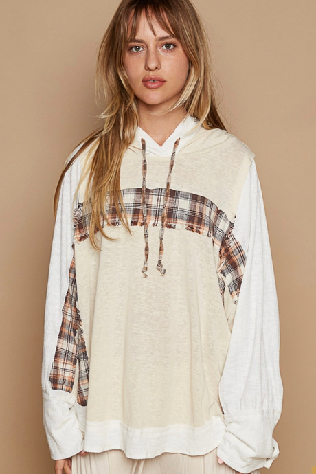 Pretty Plaid Hoodie-SMALL & MEDIUM ONLY