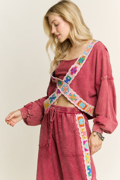Free Spirit Crochet Criss Cross Top