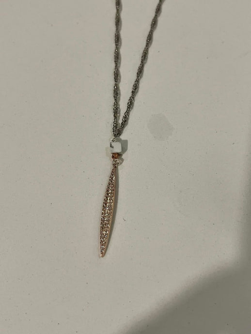 Pave Crystal & Howlite Necklace