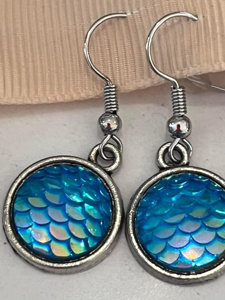 Mermaid Scale Earrings & Necklace Separates