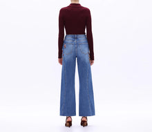 High Rise Embroidered Wide Leg Jeans