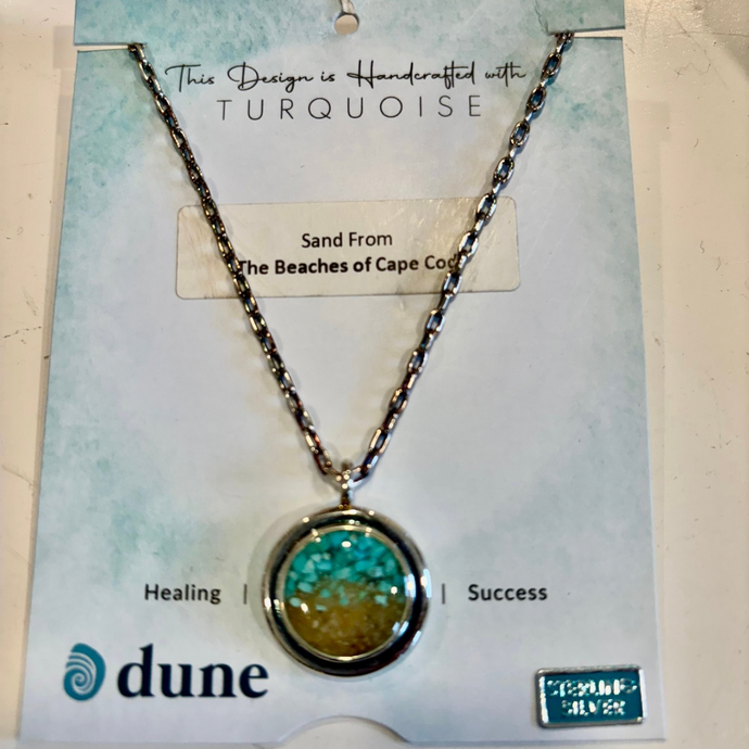 Dune Round Turquoise & Sand from Cape Cod Beaches Necklace