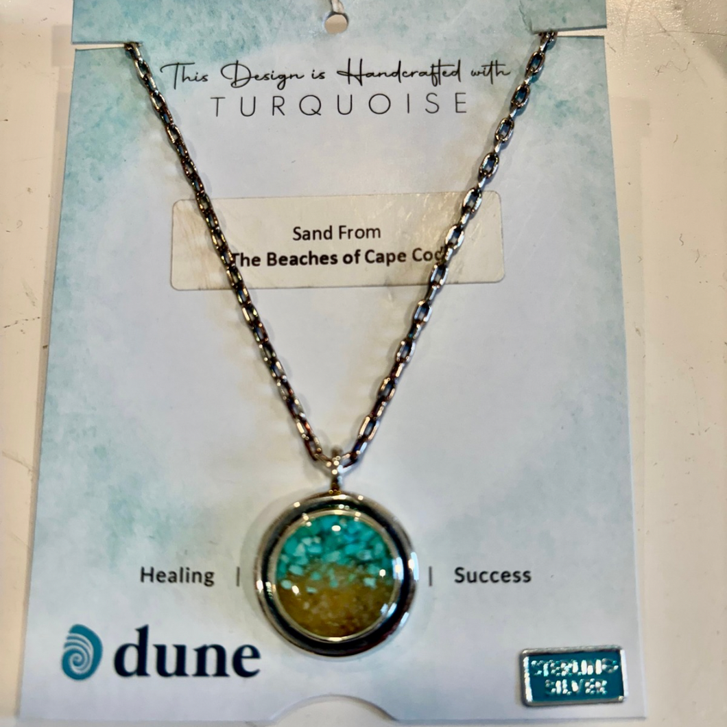 Dune Round Turquoise & Sand from Cape Cod Beaches Necklace