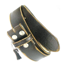 Genuine Vintage Leather belt with burnt edge- (Buckle not Included)