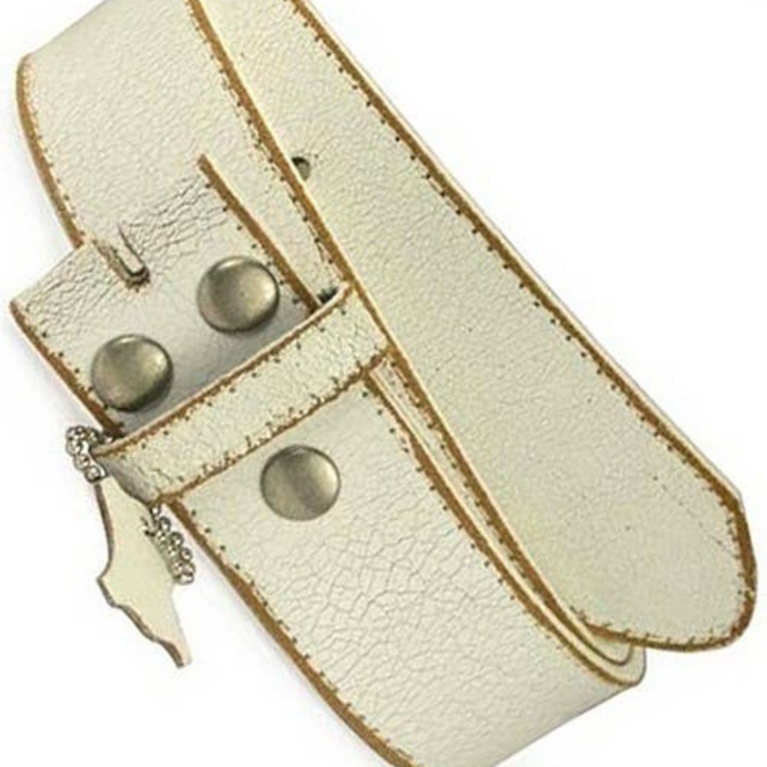 Genuine Vintage Leather belt with burnt edge