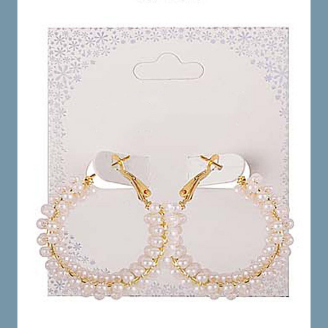 Small Pearl Cluster Hoops