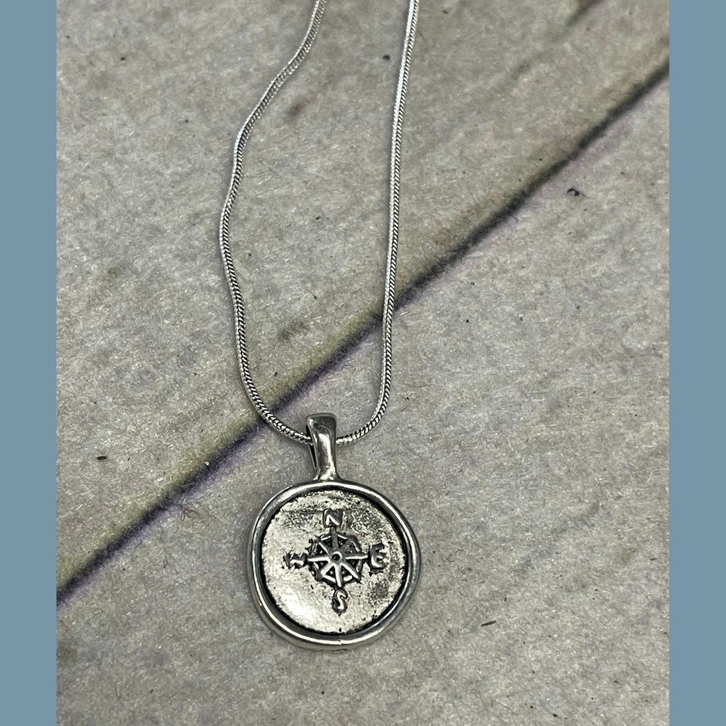 Compass Rose Sterling Necklace