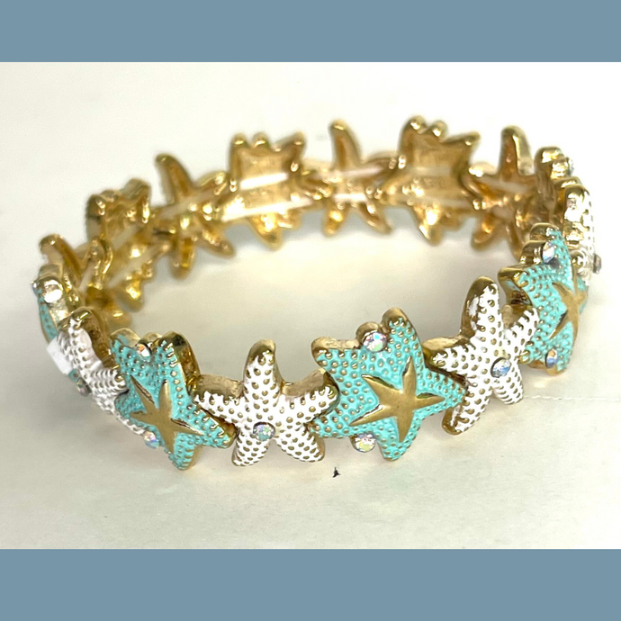 Turquoise/White Starfish Bracelet