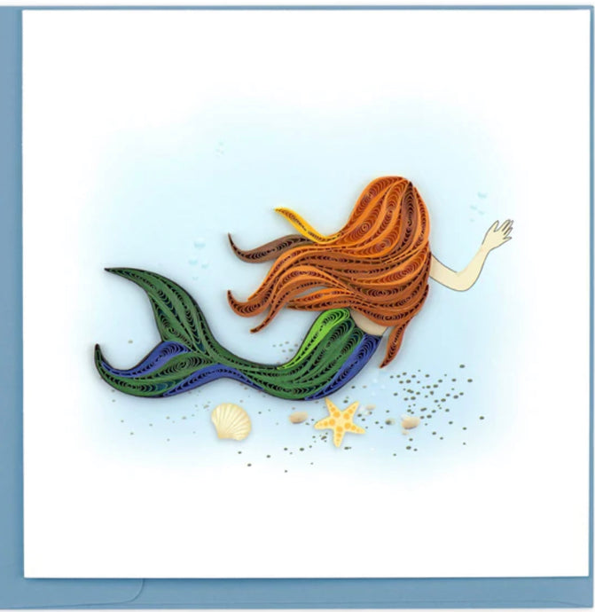 Quilled Full Size Mermaid Greeting Card