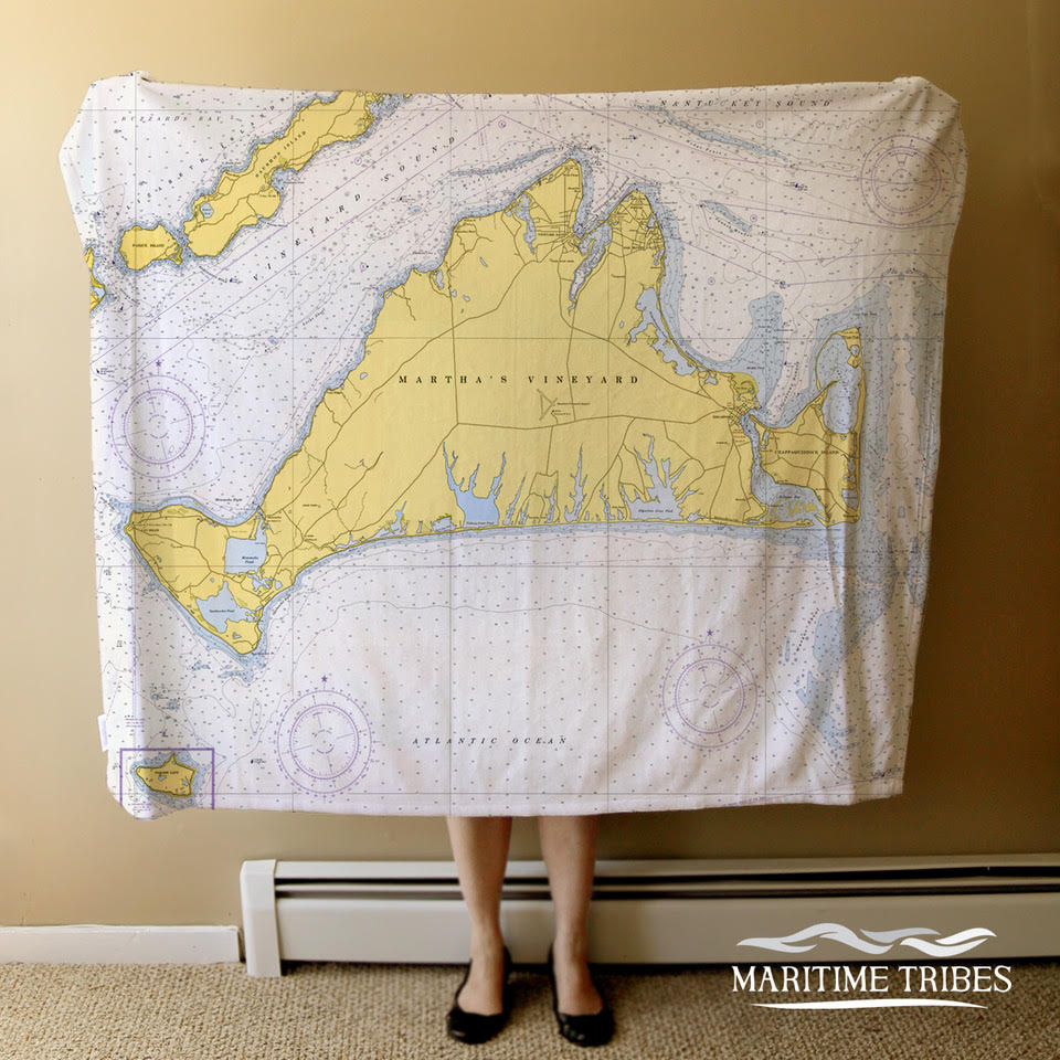 Cape Cod Nautical Chart Blanket Mermaids on Cape CodOfficial Mermaid Gear