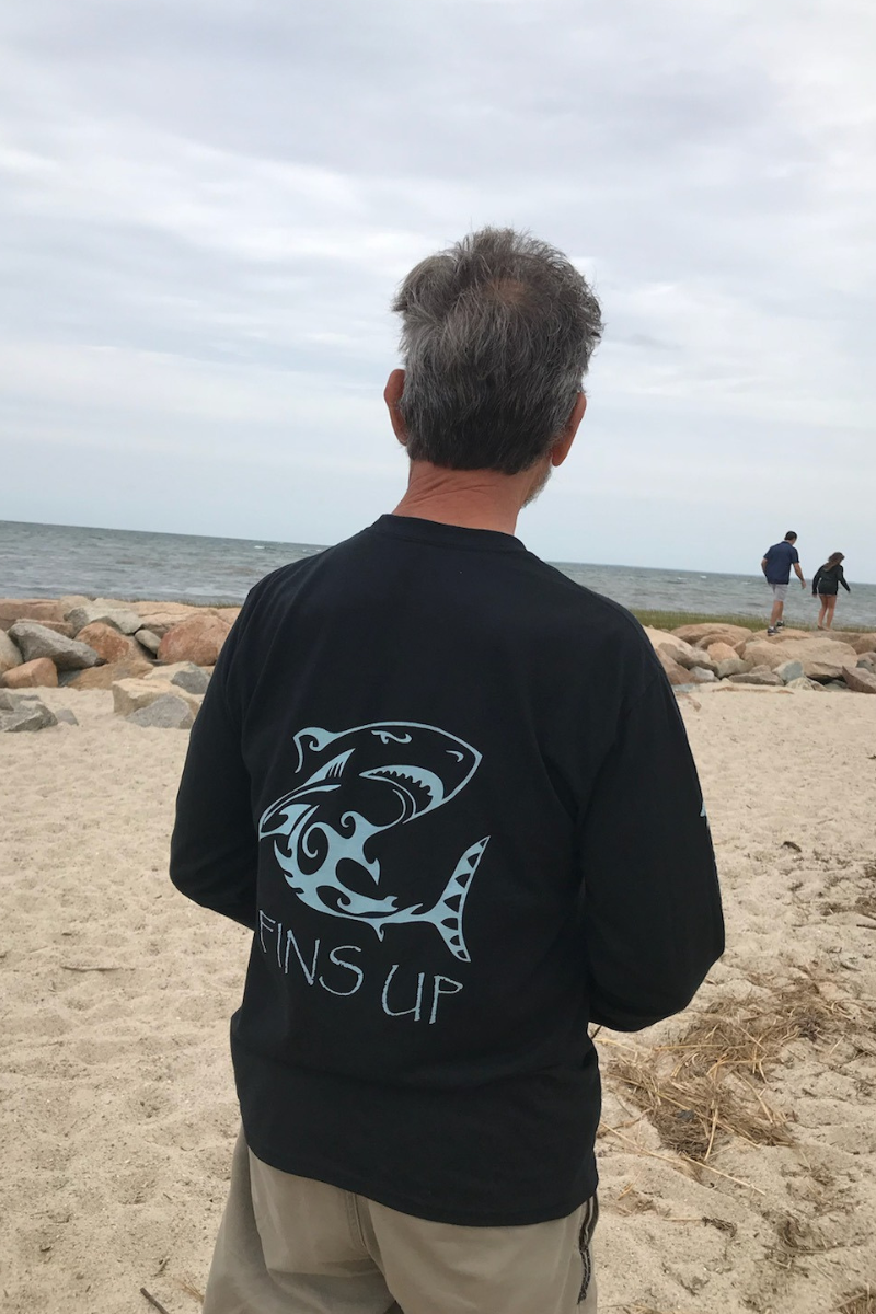Fins Up! Shark Long Sleeve Tee - Mermaids on Cape Cod-Official Mermaid Gear