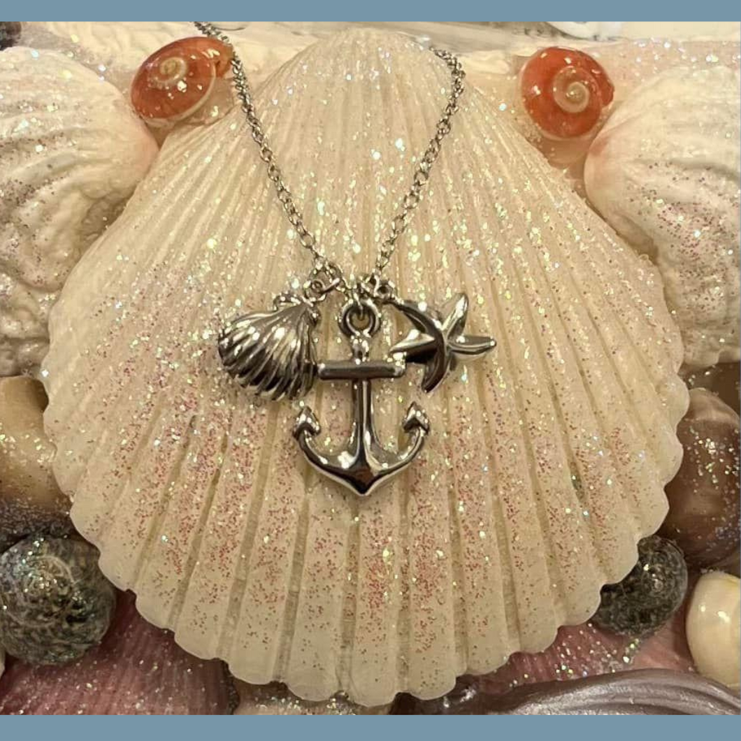 Anchor with Shells Necklace