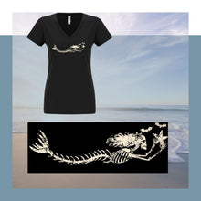 Merbabe White Skeleton V Neck Tee - Mermaids on Cape Cod-Official Mermaid Gear